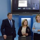 Antonio Sáez, Milagros Carvajal y Alicia García, ayer, en la rueda de prensa conjunta.