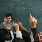 Clases de gallego en un colegio del Bierzo.