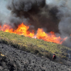 El incendio que arrasó 1.300 hectáreas de montes del municipio de Ponferrada. ANA F. BARREDO