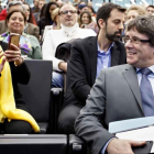 Carles Puigdemont ha sido increpado durante su conferencia en Ginebra.