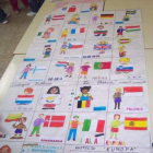 Parte del mural que confeccionaron los alumnos del C.P. La Biesca