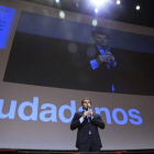 El presidente de Ciudadanos, Albert Rivera, durante el acto de presentación en Madrid del segundo gran eje del programa económico de Ciudadanos.