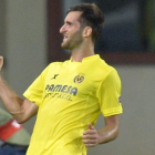 Baptistao celebra el gol de su equipo ante el Atlético.