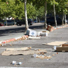 Estado de la explanada del antiguo Carrefour ayer.