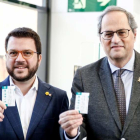 El vicepresidente del Govern, Pere Aragonès, y el presidente de la Generalitat, Quim Torra.