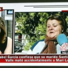 Imagen tomada de un monitor de TV de la mujer de Santiago del Valle, Isabel García.