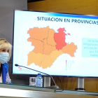 La Consejera de Sanidad de la Junta de Castilla y León , Verónica Casado, comparece en la rueda de prensa telemática posterior al Consejo de Gobierno. EFE/NACHO GALLEGO