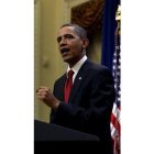 Obama, durante el discurso que pronunció ayer.