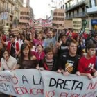 El Sindicato de Estudiantes se manifestó el pasado martes en Barcelona contra la LOE