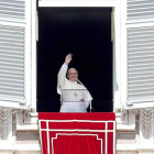 El papa Francisco, durante el rezo del Ángelus, este domingo.