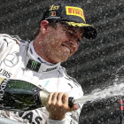 Nico Rosberg, en el podio de Spa como vencedor del GP.