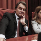 Artur Mas junto a Marta Pascal, en una imagen de archivo en el Parlament.
