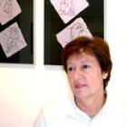 La artista, durante la reciente inauguración de su exposición en Arte Absenta