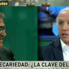 El economista Juan Torres y Eduardo Inda (derecha), en 'La Sexta Noche', el pasado sábado.