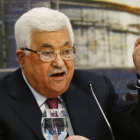 El presidente palestino, Mahmud Abás, durante su intervención en el Congreso Nacional Palestino.