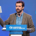 Casado esgrimió ayer la Constitución en Murcia.