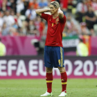 Fernando Torres lamenta una ocasión fallida ante la portería de Italia.