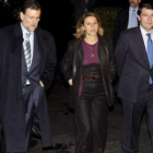 Mariano Rajoy, María Dolores de Cospedal y Alfonso Fernández Mañueco, en Segovia.
