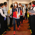 El grueso del equipo olímpico de España, a su llegada este domingo a Tokio. EFE/COE