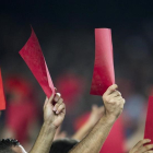 Tarjeta roja a un árbitro gallego.