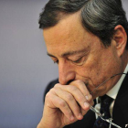 El italiano Mario Draghi, nuevo presidente del Banco Central Europeo, antes de una rueda de prensa en Francfort, Alemania hoy 3 de noviembre de 2011.