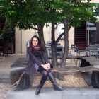 María José Crespo, de Santa María del Páramo, en Leopold Square en Sheffield.
