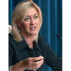 La consejera Pilar del Olmo, durante una rueda de prensa