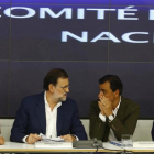 Mariano Rajoy y varios integrantes de la cúpula del PP en la reunión del comité ejecutivo conservador.