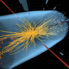 Colisión entre protones en el experimento del CERN en busca del bosón de Higgs.