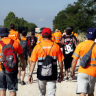 La marcha siguió el trazado del Camino de Santiago. MARCIANO PÉREZ
