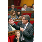 Mas durante su intervención en la sesión de control.