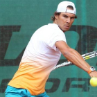 Rafael Nadal durante una sesión de entramiento en Hamburgo en el torneo ATP