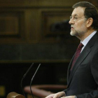 El presidente del Gobierno, Mariano Rajoy, este miércoles, en la sesión de control al Gobierno.