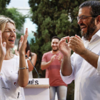 Díaz y Vicenç Vida ayer, en un mitin en Palma. CATI CLADERA