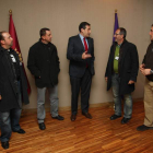 Cuervo, Lozano, Fernández Cardo, Llamas y Pellitero, ayer, en Las Cortes.