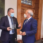 Morán y Tomé, en su reunión en la sede de la institución provincial de Lugo. DL