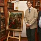 El presidente de la fundación, Joaquín López; el director de Patrimonio, Enrique Sáiz, y Gamoneda