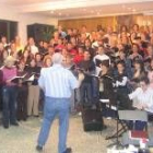 El Coro Evangélico Nacional durante uno de los ensayos de este fin de semana en León