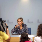 La vicepresidenta y portavoz de la Junta, Rosa Valdeón, comparece tras el Consejo.