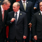 Hollande, Putin y Erdogan.