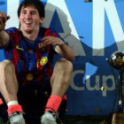 Messi, tras vencer en la final y coronarse campeón del Mundial de Clubes.