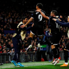 Ben Yedder celebra su primer gol en Old Trafford.