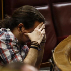 Pablo Iglesias durante la sesión de control al Gobierno, en el Congreso.