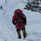 Ueli Steck, en el Everest, en una expedición anterior.