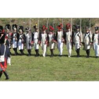 Soldados de la infantería ligera francesa y de la guardia del emperador, durante los ejercicios