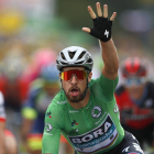 El ciclista eslovaco Peter Sagan celebra su victoria al sprint en Valence