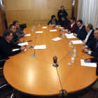 Reunión de la Asociación de Comarcas Mineras, ACOM, con los representantes nacionales de USO en la Diputación de León