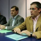 José Manuel Frade, José Antonio Velasco y López Benito, ante la prensa