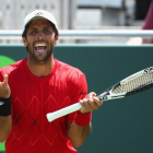 Fernando Verdasco se lamenta en su último partido, que ganó.