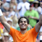 Nadal celebra su triunfo frente a Del Potro en semifinales.